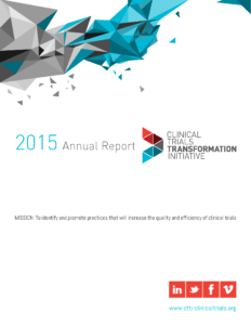 Cover page of CTTI Annual Report with embedded link to CTTI webpage containing report.