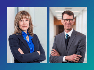 Photographs of Dr. Andrea Cheville on the left and Dr. Jon Tilburt on the right.