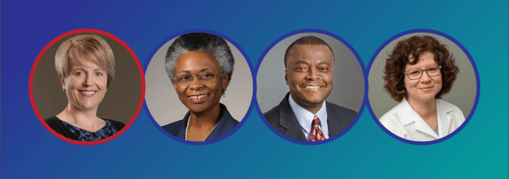 Headshots of Lesley Curtis, Marie Bernard, George Mensah, and Natalia Morone