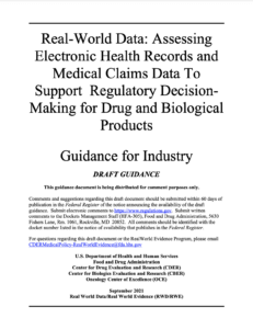 Cover page of FDA draft guidance