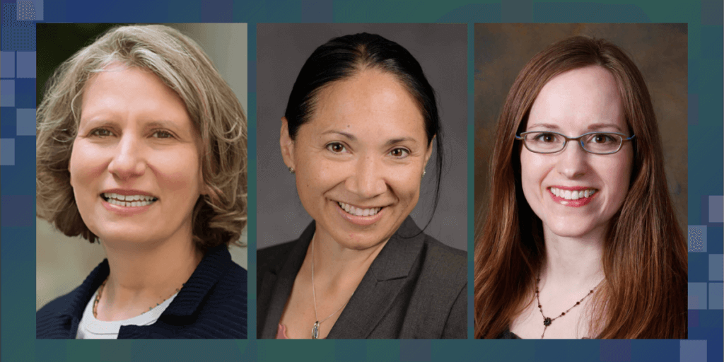 Headshots of Drs. Elizabeth Wick, Genevieve Melton-Meaux, and Rebecca Sudore