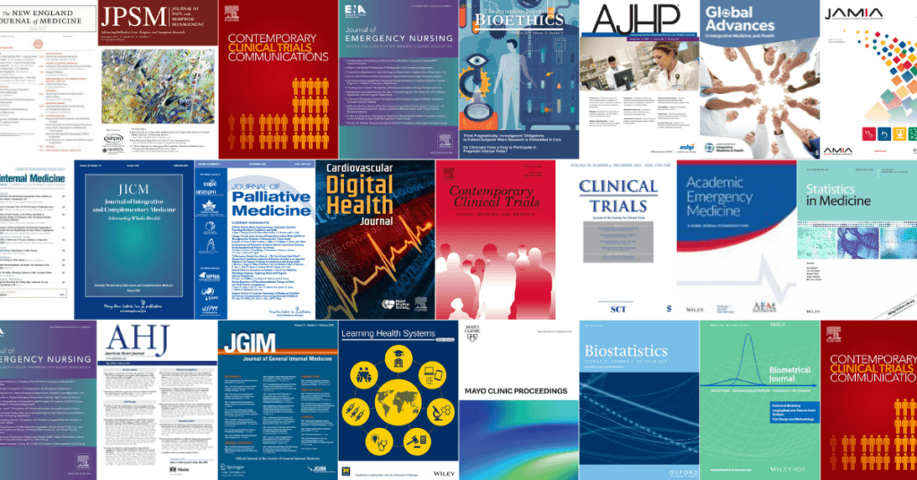 A collage of journal cover images.