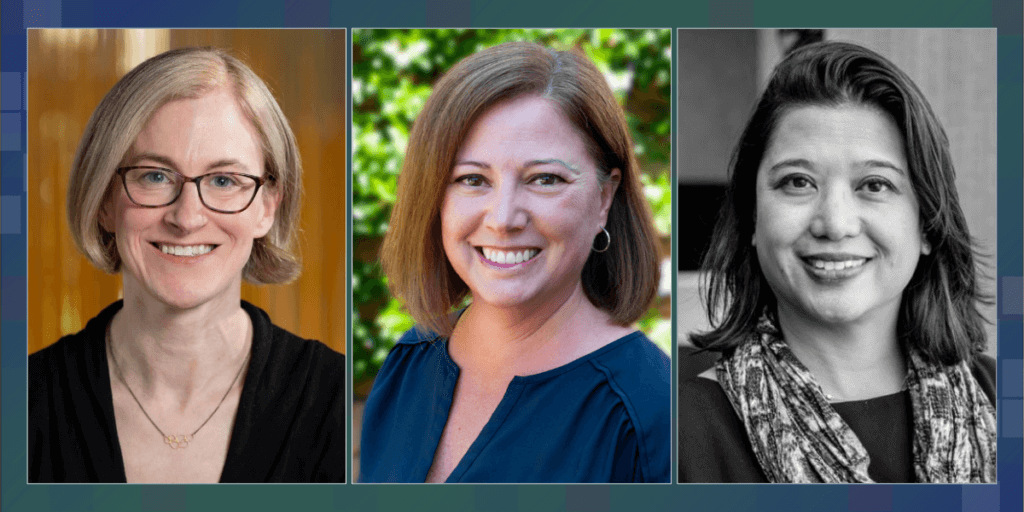 Headshots of Drs. Rachel Winer, Amanda Petrik, and Jasmin Tiro