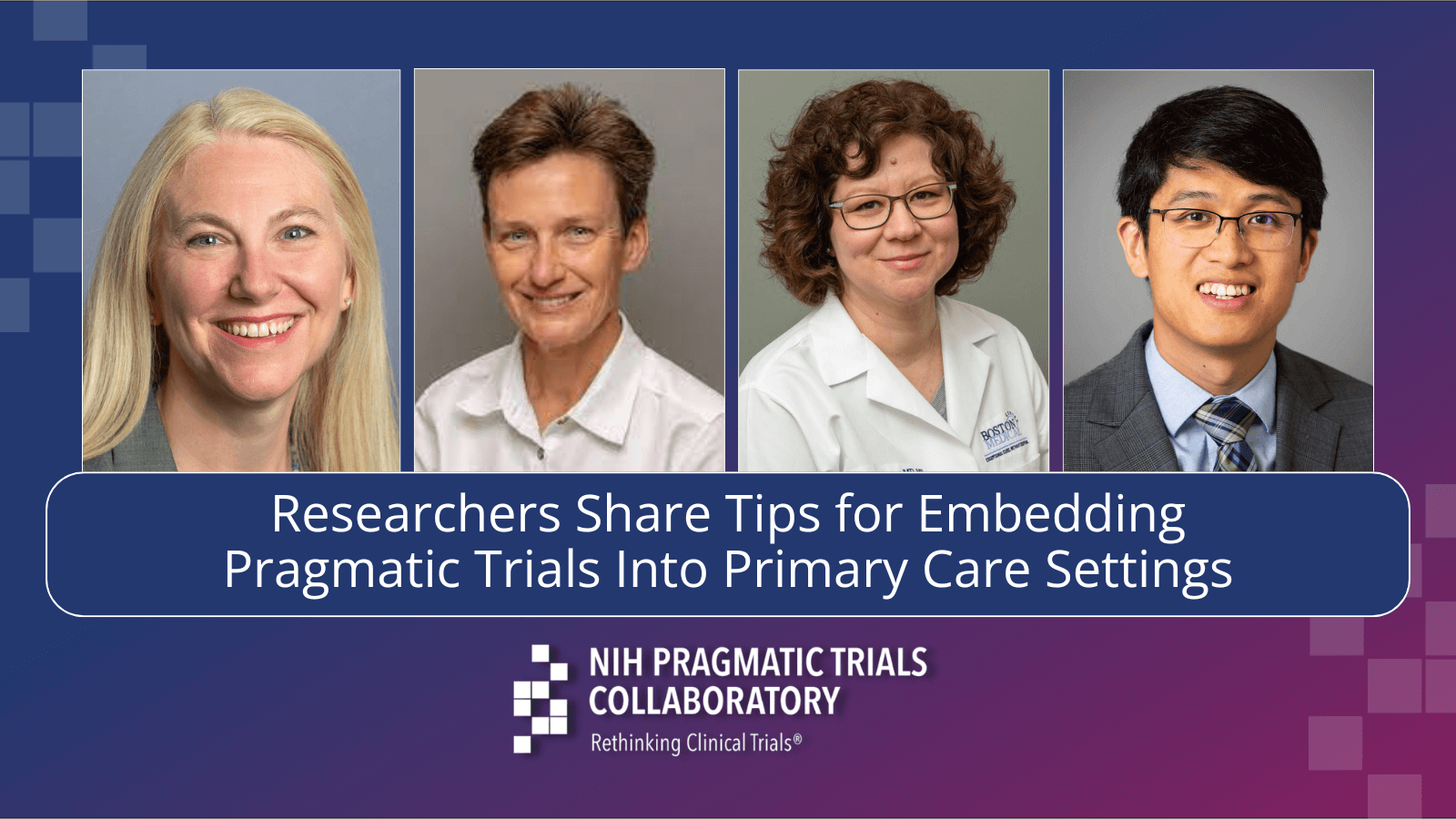 Headshots of Drs. Wendy Weber, Julie Fritz, Natalia Morone, and Sebastian Tong