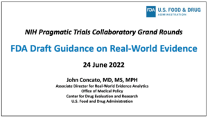 Title slide from the June 24, 2022, session of Rethinking Clinical Trials Grand Rounds