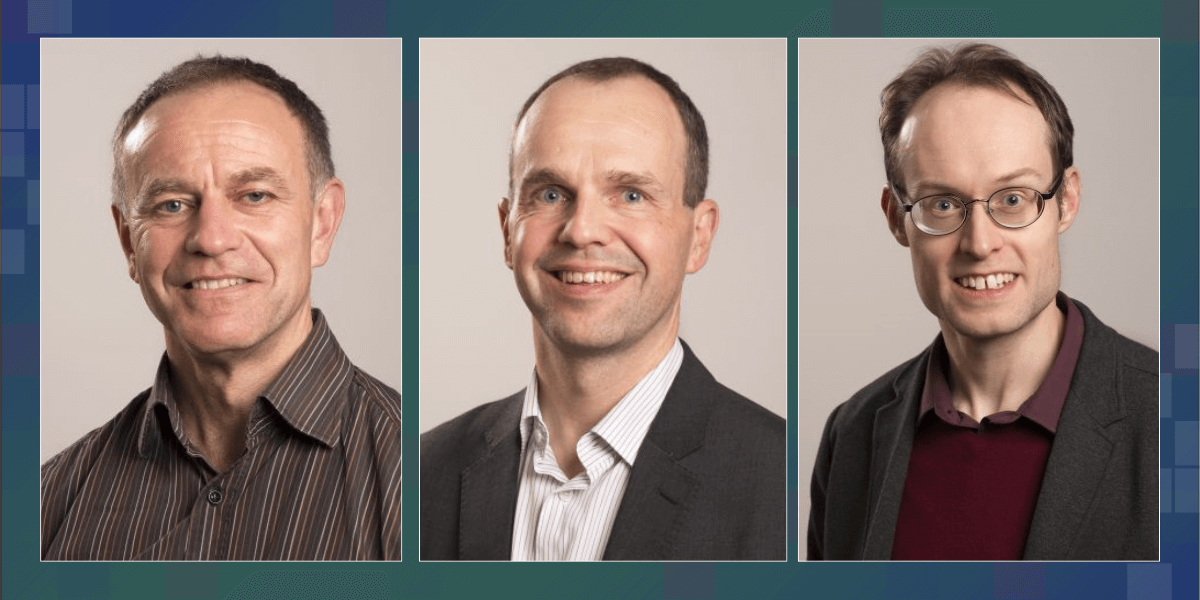 Headshots of Drs. Tim Walsh, Chris Weir, and Richard Parker