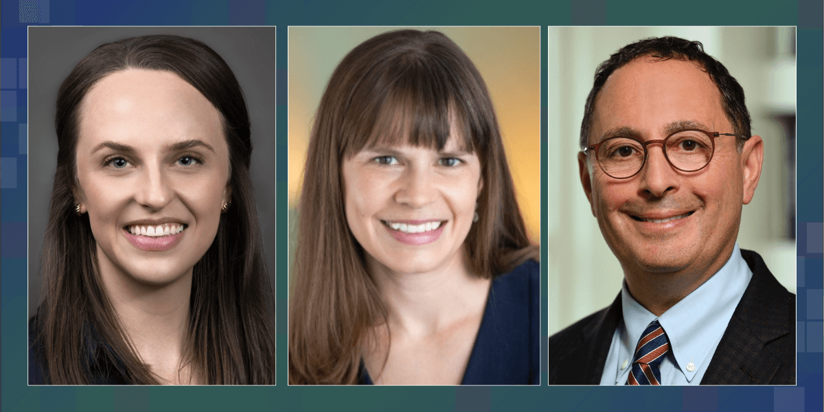Headshots of Dr. Kayla Mehl, Dr. Stephanie Morain, and Dr. Jeremy Sugarman