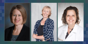 Headshots of Diana Burgess, Roni Evans, and Katherine Hadlandsmyth